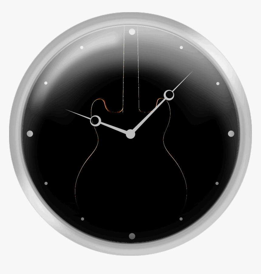 Silhouette Of The Electric Guitar - Wall Clock, HD Png Download, Free Download