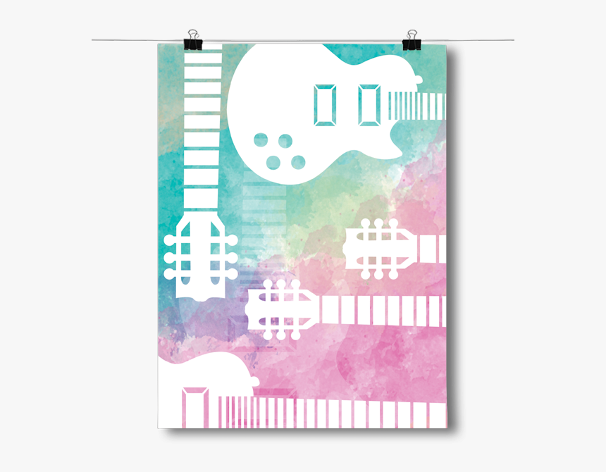 Guitar Silhouette - Watercolor - Graphic Design, HD Png Download, Free Download