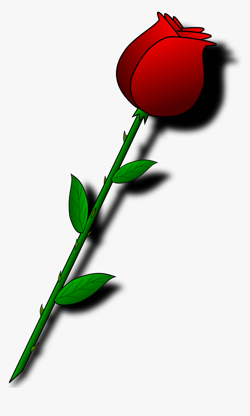 Single Rose Png - Valentines Day Cartoon Roses, Transparent Png, Free Download