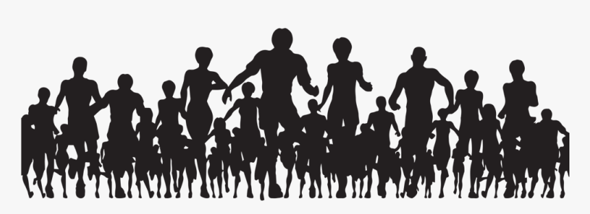 People Running Silhouette Png Picture Royalty Free - Group Running Silhouette Png, Transparent Png, Free Download