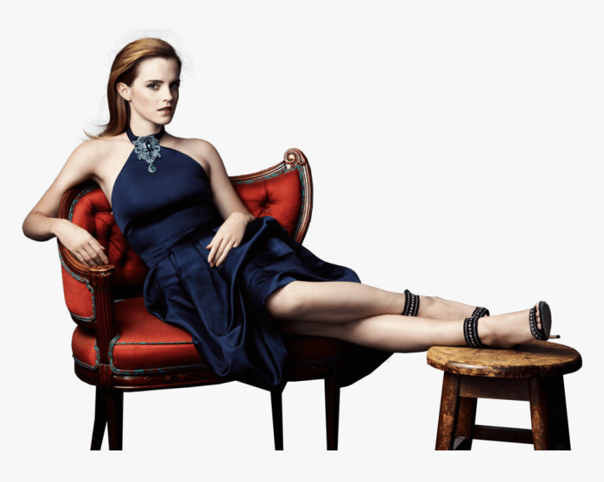 Emma Watson Sitting On Armchair - Fashion Photography Rule Of Thirds, HD Png Download, Free Download