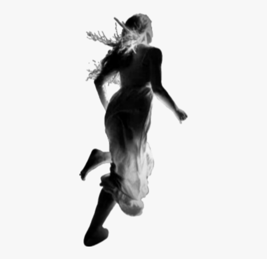 #woman #people #running #girl #scary Original Picture - Monochrome, HD Png Download, Free Download