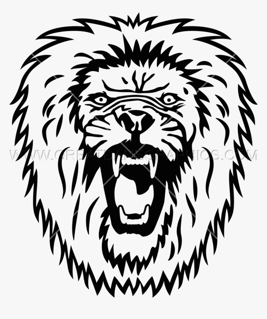lion roaring outline