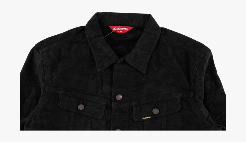 Supreme 100 Dollar Bill Trucker Jacket "fw - Button, HD Png Download, Free Download