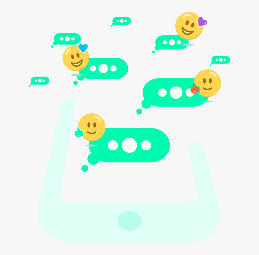 Message Bubbles And Emoji - Illustration, HD Png Download, Free Download
