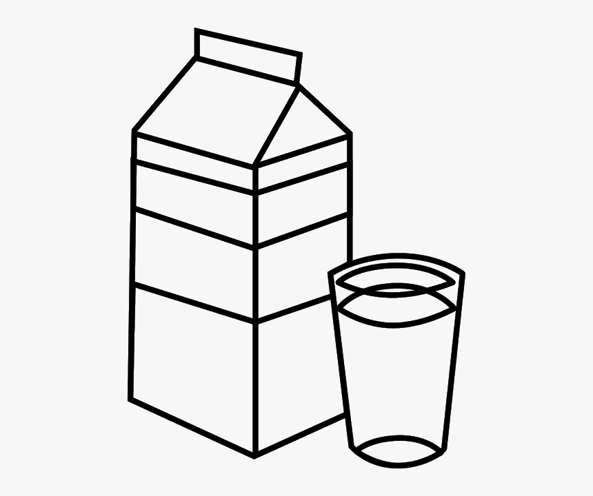 Milk, Package, Glass, Packaging - Soy Milk Black And White Clipart, HD Png Download, Free Download