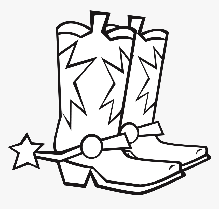 Drawing Cowboy Boots Hat And Lasso Clipart, HD Png Download, Free Download