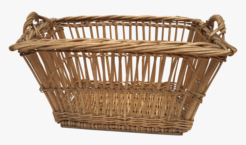 1900s French Woven Wicker Laundry Basket - Wicker, HD Png Download, Free Download