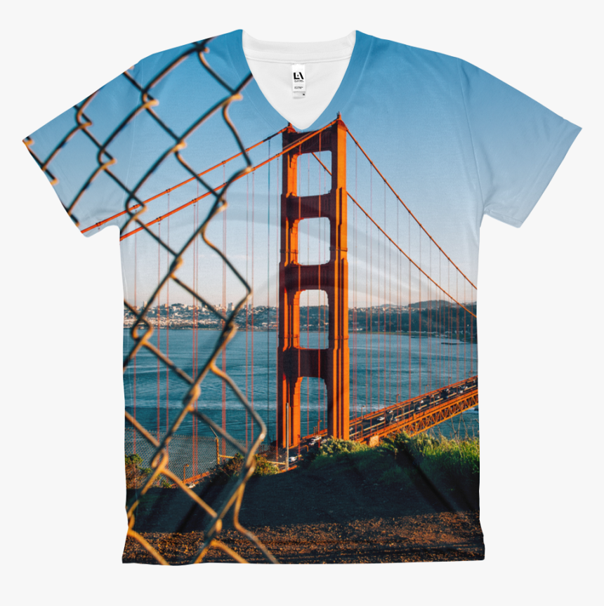 Women"s V Neck T Shirt Golden Gate Bridge - Golden Gate Bridge, HD Png Download, Free Download