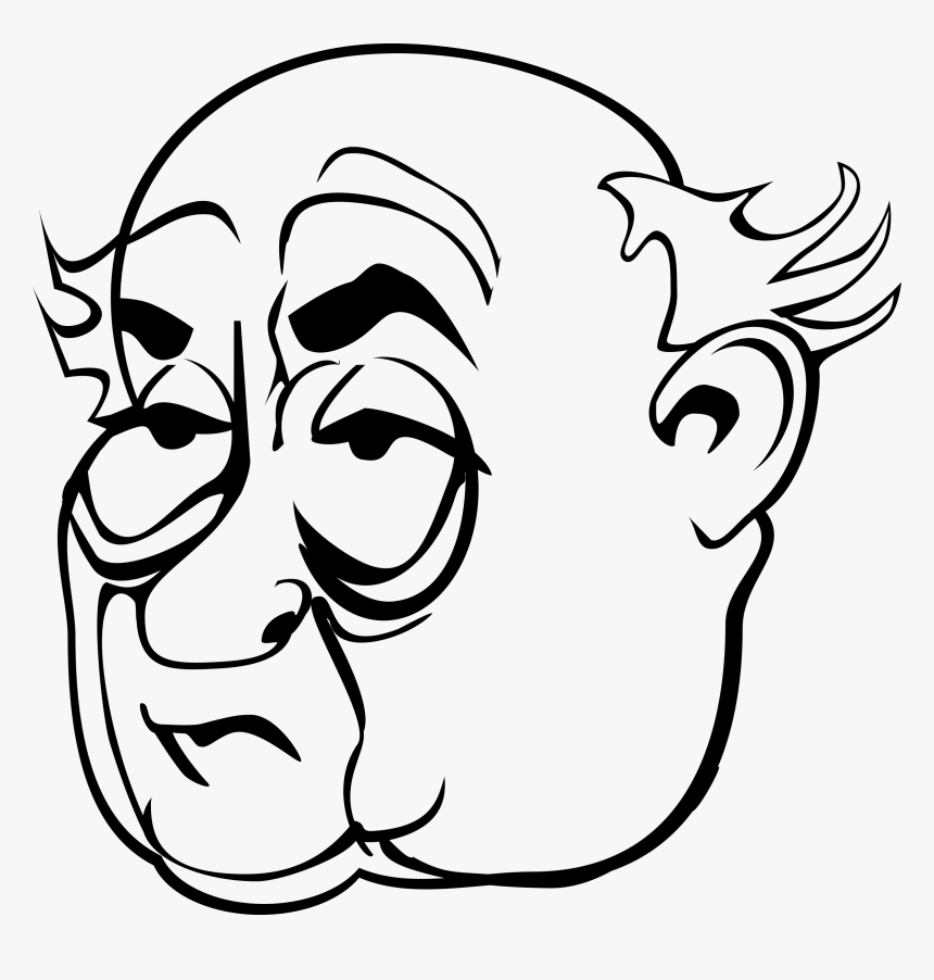 Male Facial Cliparts - Old Man Face Cartoon, HD Png Download - kindpng
