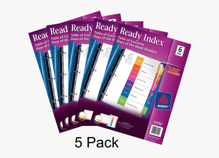 Avery Ready Index Days Of The Week Divider 5 Packs - Brochure, HD Png Download, Free Download