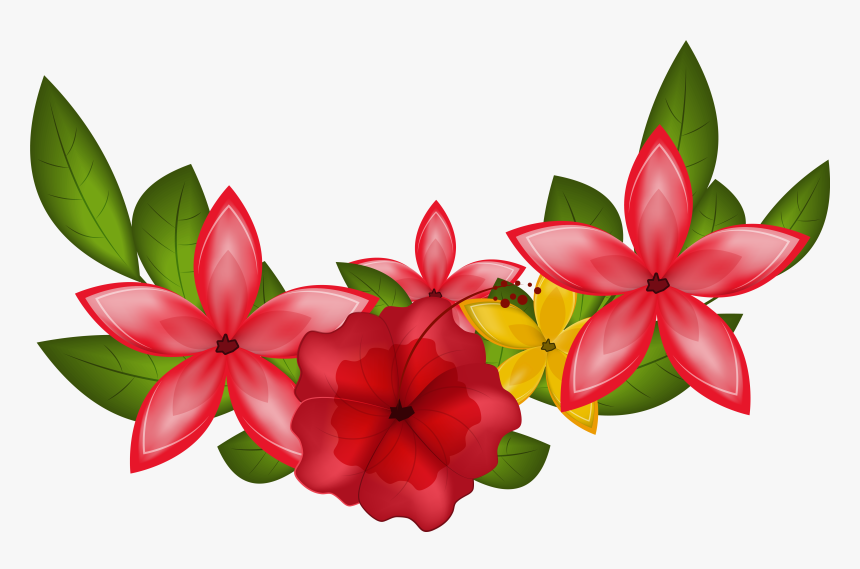 Flower Cliparts Png Decorative - Floral Decorative Clip Art, Transparent Png, Free Download