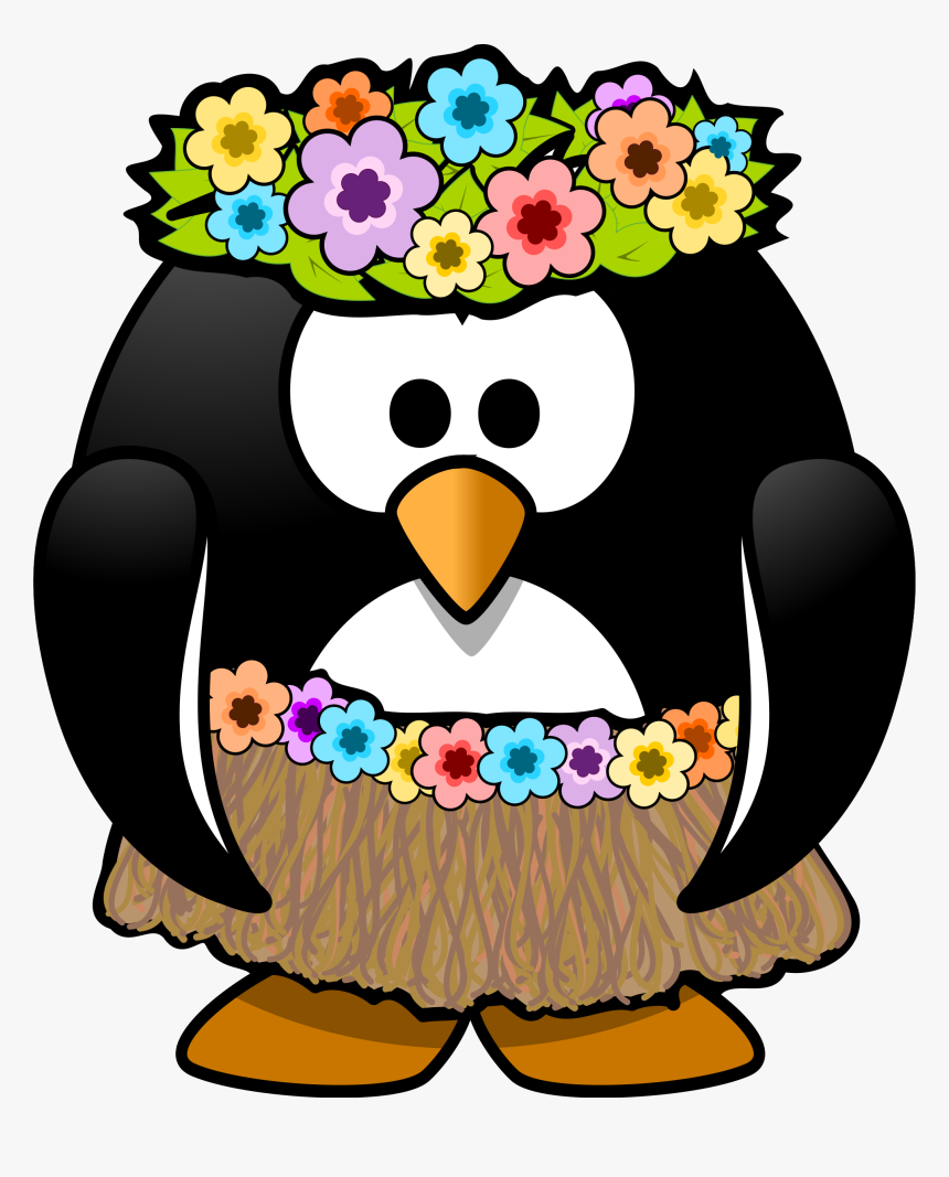 Hawaiian Flower Clip Art Borders Free Clipart Images - Hawaiian Penguin Clipart, HD Png Download, Free Download