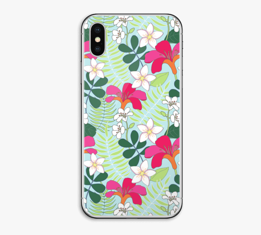 Tropical Flowers Skin Iphone X - Mobile Phone Case, HD Png Download, Free Download