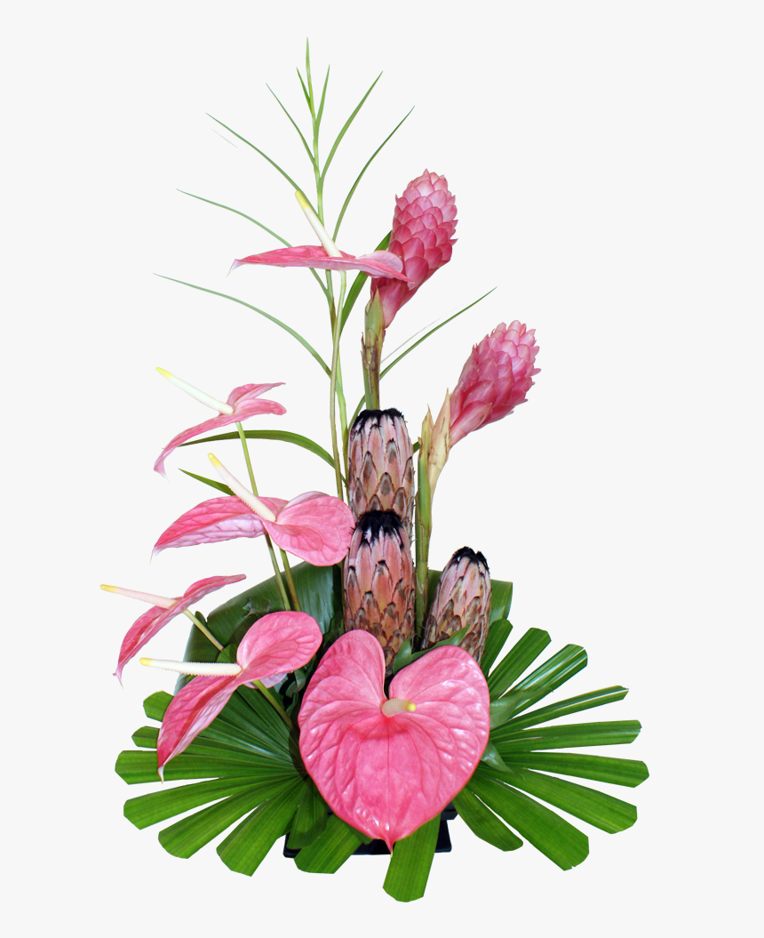 Exotic Silk Tropical Flower Arrangements - Floral Design, HD Png Download, Free Download