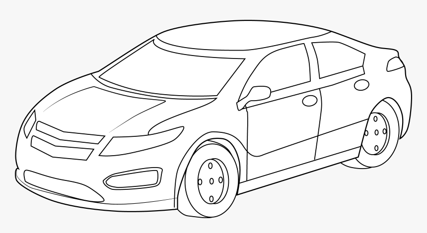 Car Clipart Top View Black And White Movdata - Clipart Pictures Car In Black And White, HD Png Download, Free Download