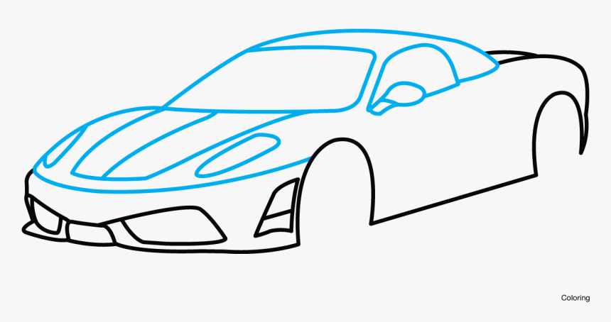 Side View - Easy Sports Car Drawing, HD Png Download, Free Download