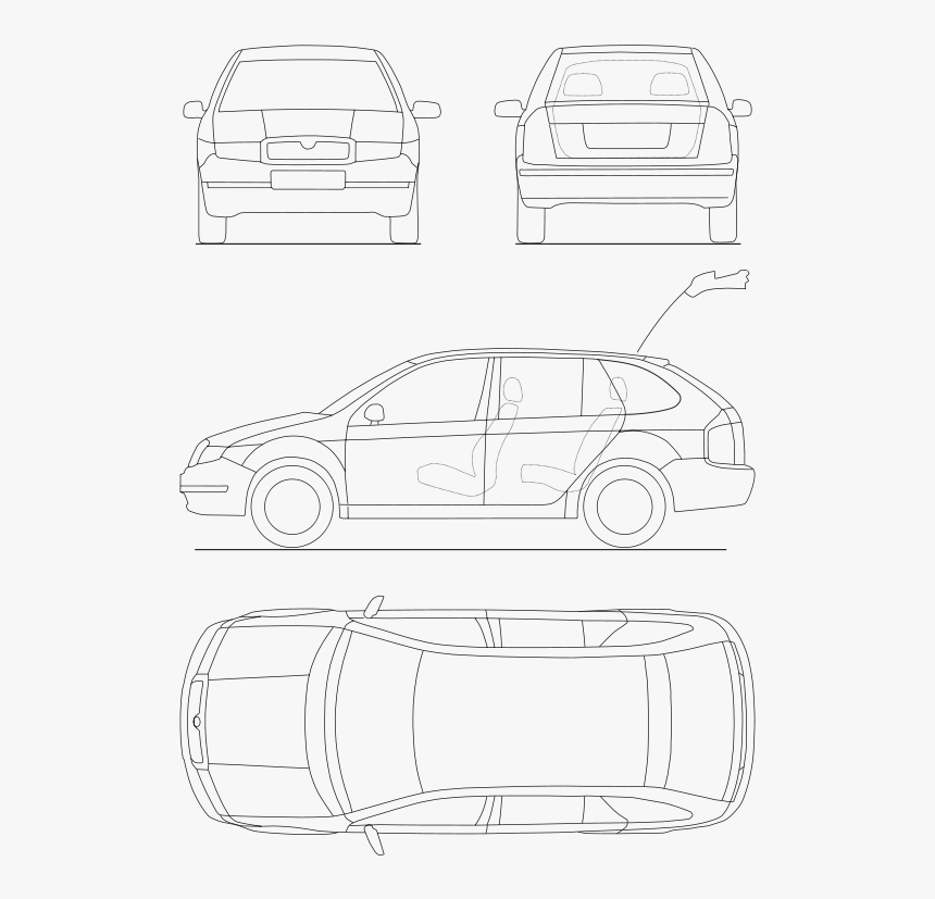 Free Skoda Fabia Combi Schematics - Sketch, HD Png Download, Free Download