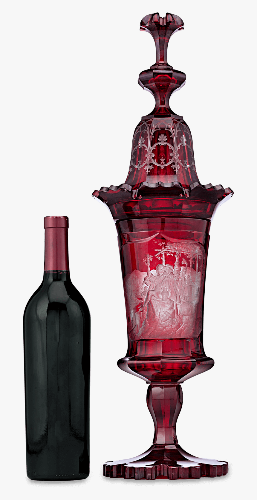Bohemian Crystal Chalice - Wine Bottle, HD Png Download, Free Download