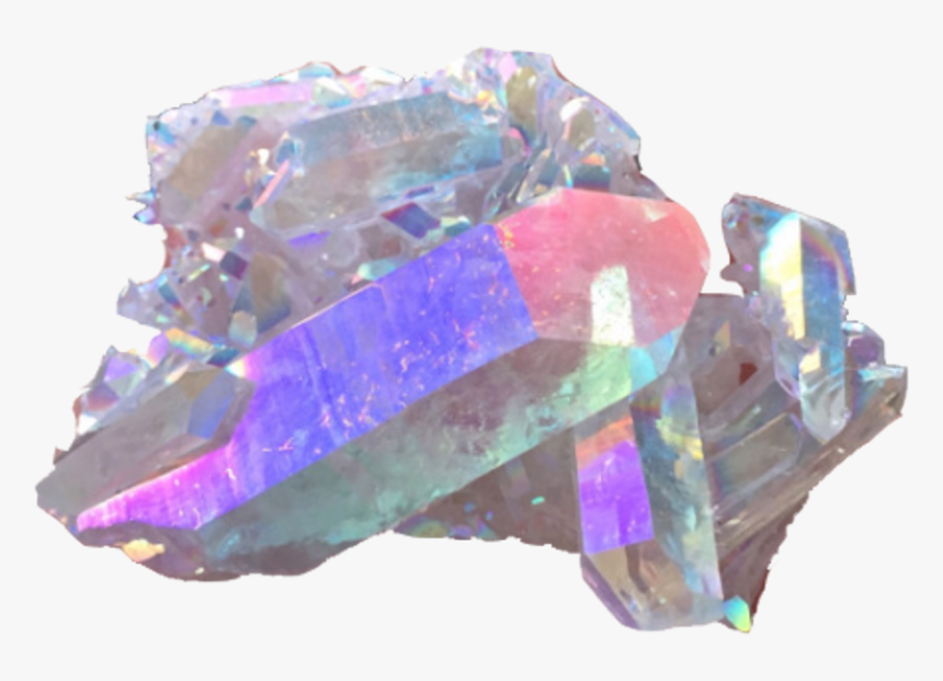 Crystal Holographic Grunge Tumblr Pale Png Pngedit - Holographic Rocks, Transparent Png, Free Download