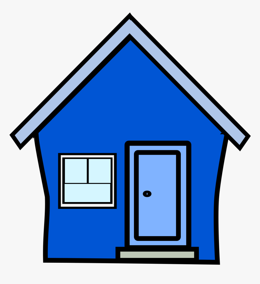 Blue House Svg Clip Arts - Yellow House Clipart, HD Png Download, Free Download