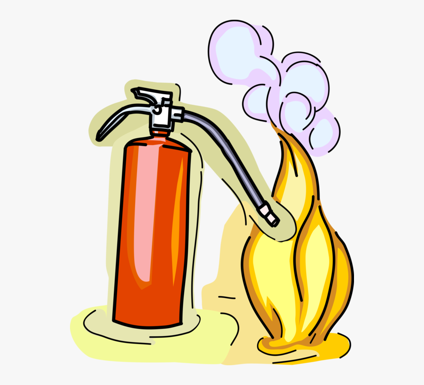 Vector Illustration Of Fire Extinguisher Discharges - Fire Extinguisher Vector Png, Transparent Png, Free Download