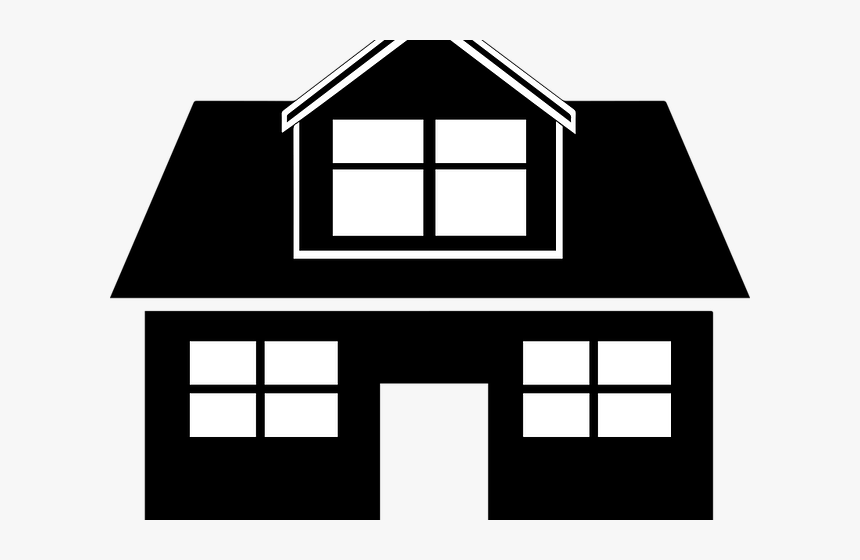 Transparent Construction Clipart - Black Transparent Background House Png, Png Download, Free Download