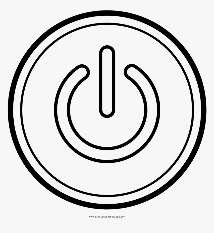 Power Button Coloring Page - Circle, HD Png Download, Free Download