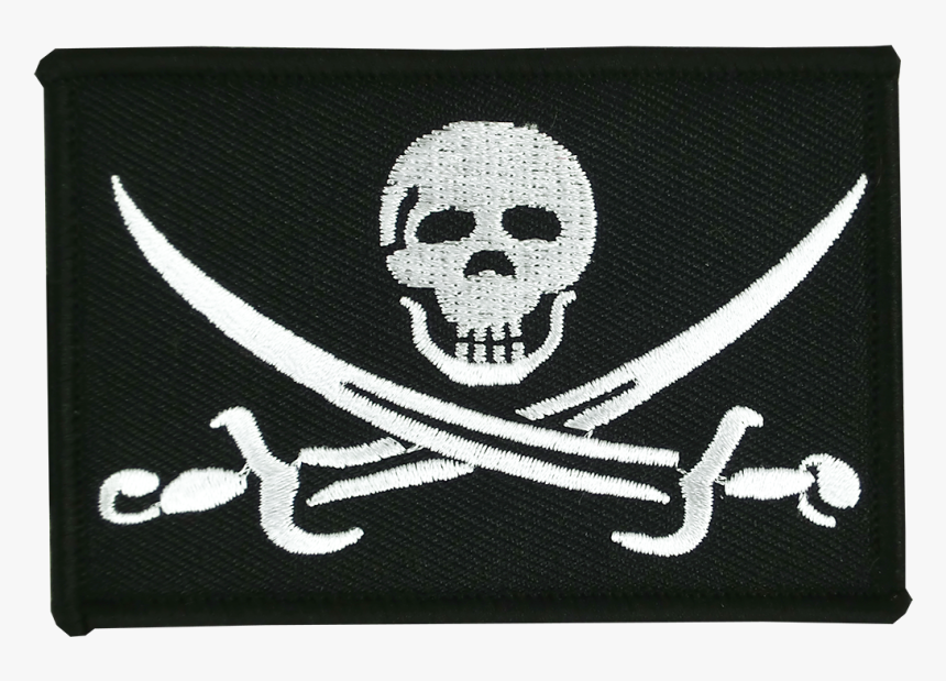 Jolly Roger Piracy Flag Clip Art - Skull And Crossbones Black And White Pirate, HD Png Download, Free Download