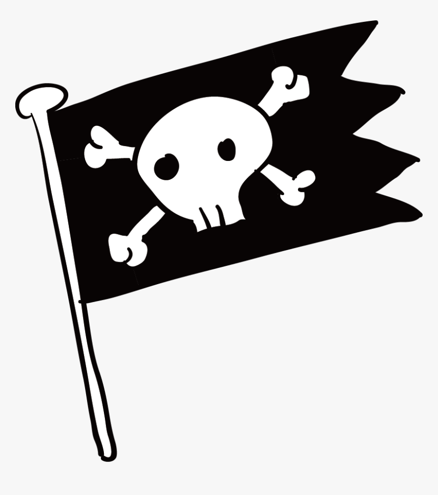 Piracy Flag Jolly Roger - Cartoon Pirate Flag Png, Transparent Png, Free Download