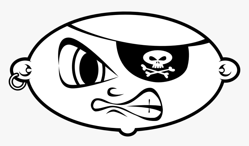 Pirate Clipart Pirate Flag - Pirate Patch Clipart Black And White, HD Png Download, Free Download