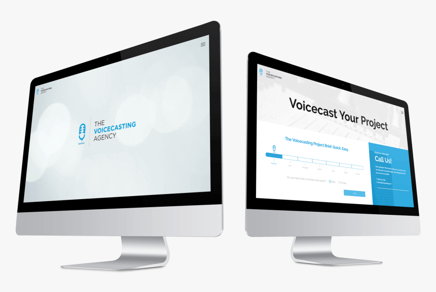 The Voicecasting Agency Website Mockup - Led-backlit Lcd Display, HD Png Download, Free Download