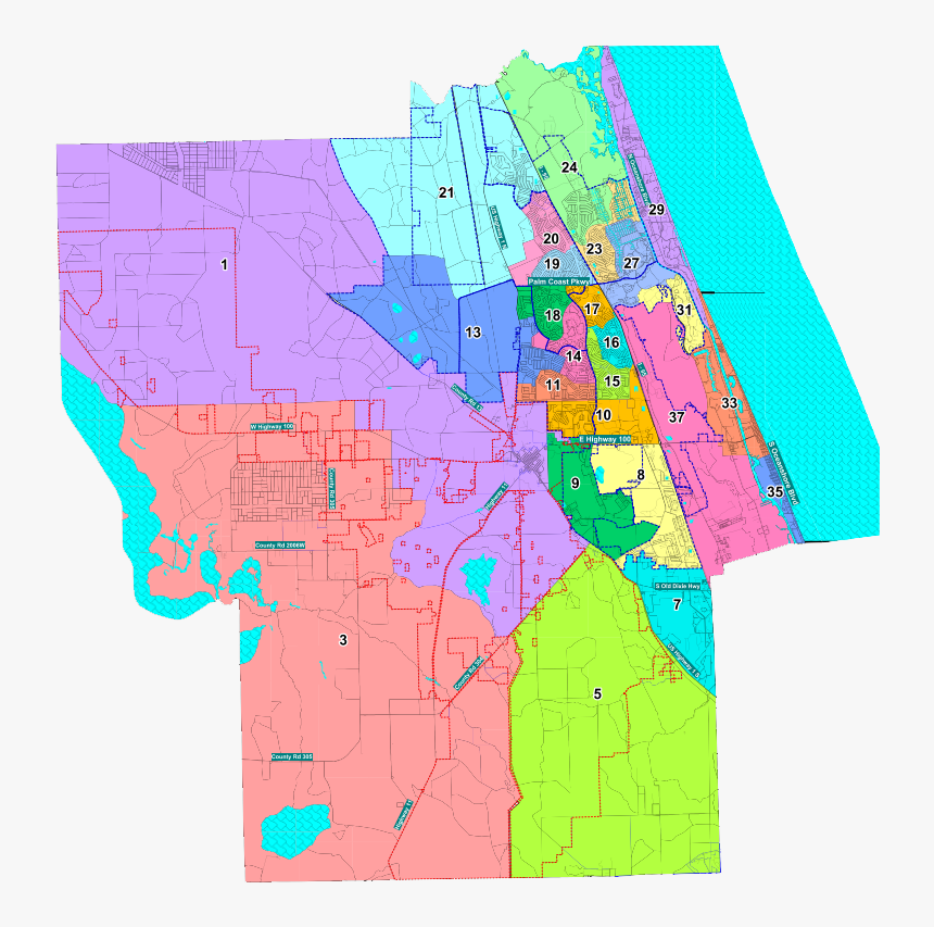 Flagler County Precinct Map - Flagler County Zone Map, HD Png Download, Free Download