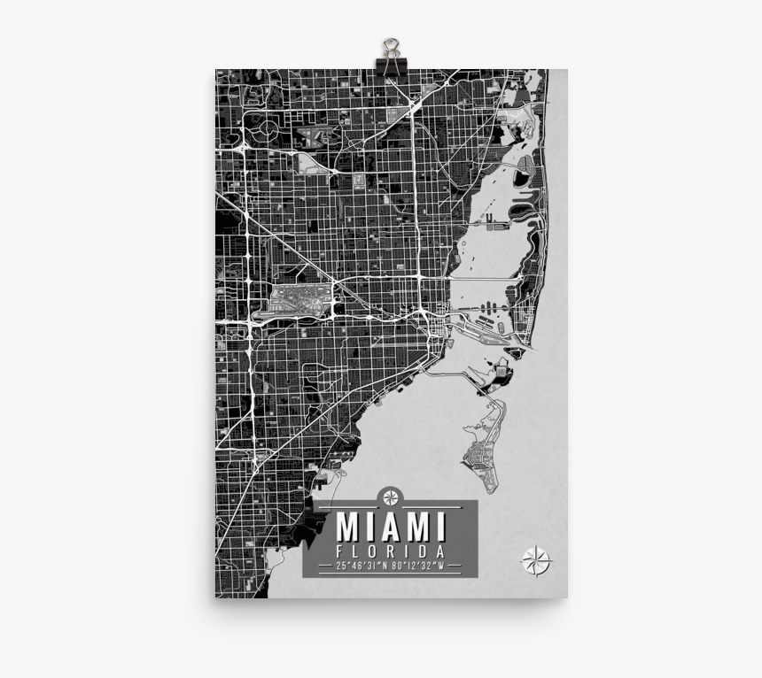 Miami Florida Map With Coordinates, HD Png Download, Free Download
