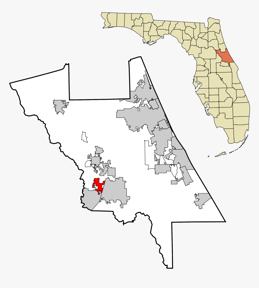 File Volusia County Florida Incorporated And Unincorporated - Map Of Springhill Florida, HD Png Download, Free Download