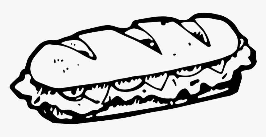 Grilled Cheese Drawing - Food Black White Drawing Png, Transparent Png, Free Download