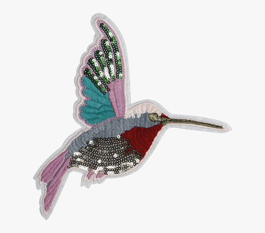 Flying Birds Embroidered Patch With Embroidery And - Ruby-throated Hummingbird, HD Png Download, Free Download