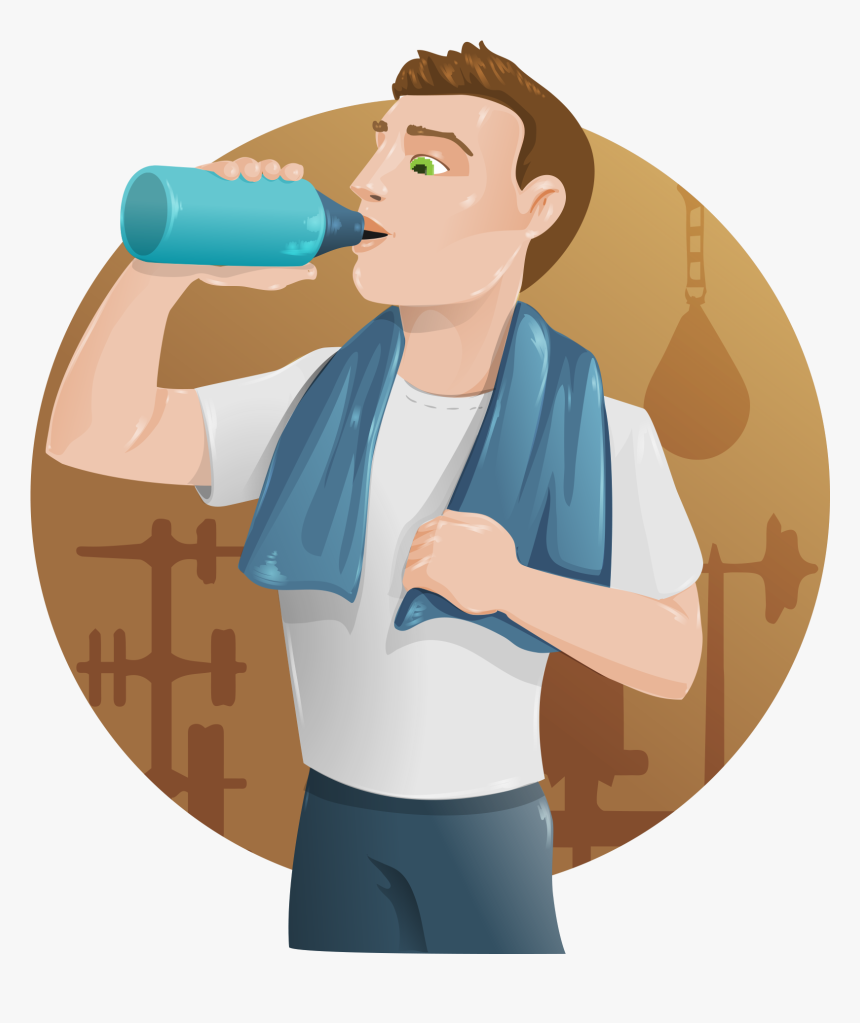 Man Drinking Water Vector Png Clipart , Png Download - Drinking Water Vector Png, Transparent Png, Free Download