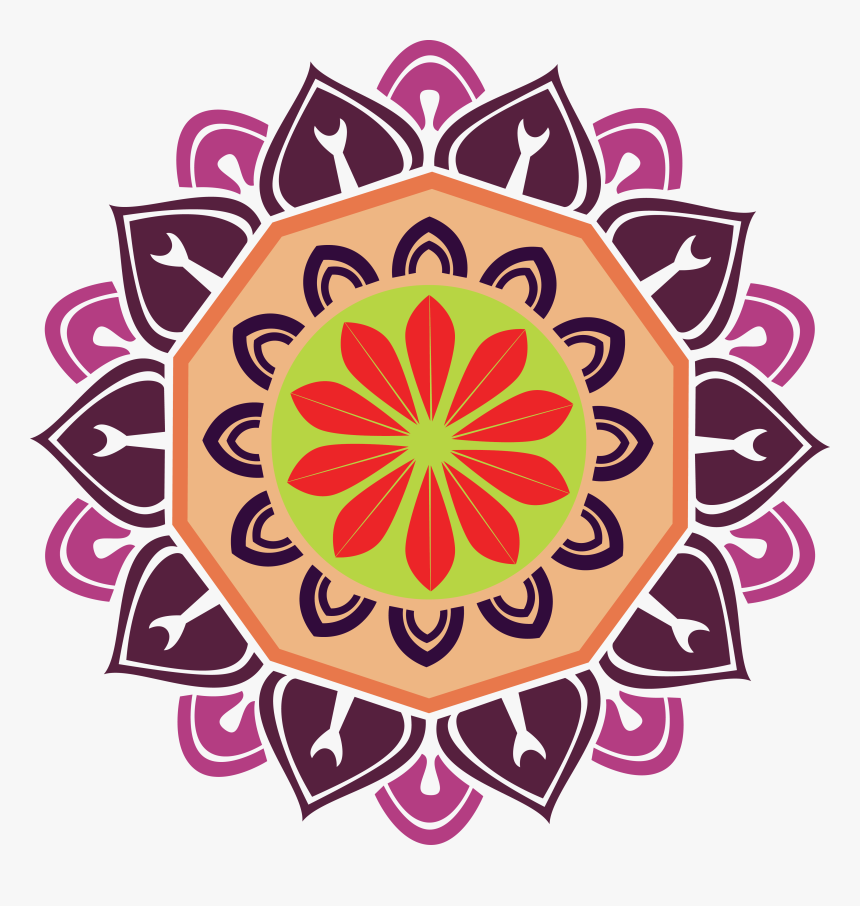 Indian Design Png - Circle Rangoli Design Png, Transparent Png, Free Download