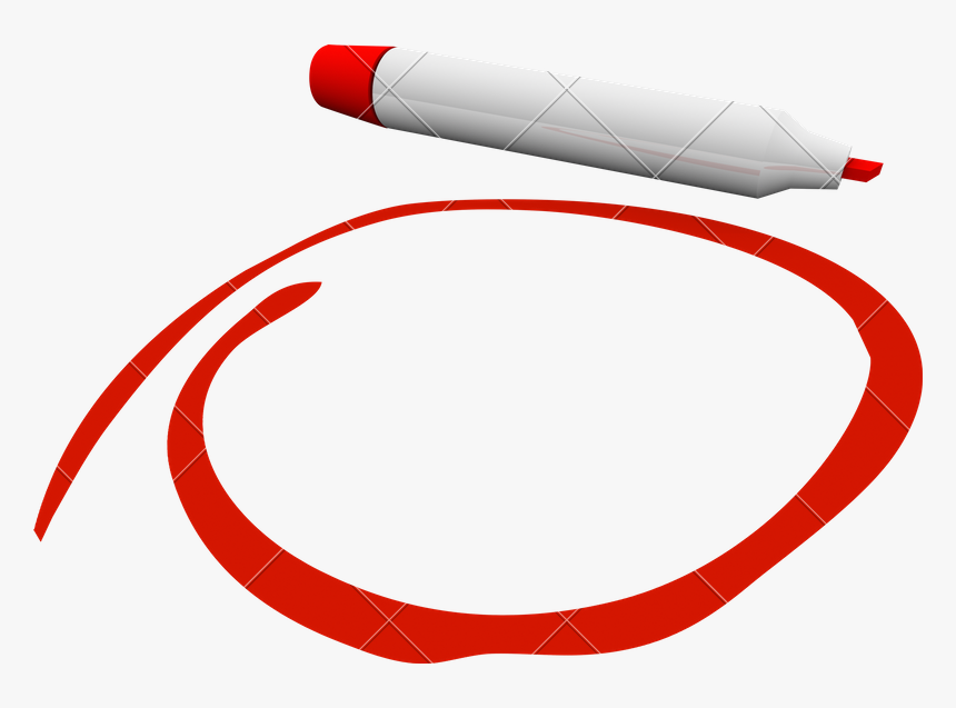 Red Marker Circle Png - Circle With A Pen, Transparent Png, Free Download