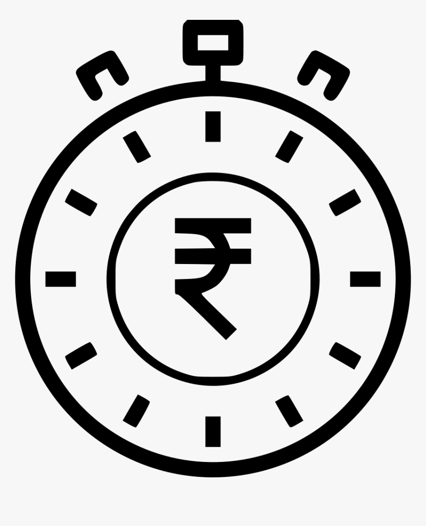 Time Management Indian Rupee Clock Deadline Performance - Money Management Rupee Icon, HD Png Download, Free Download