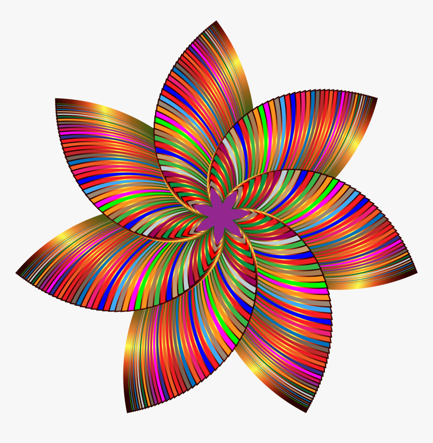 Colorful Flower Line Art 3 Clip Arts - Colorful Flower Art Png, Transparent Png, Free Download