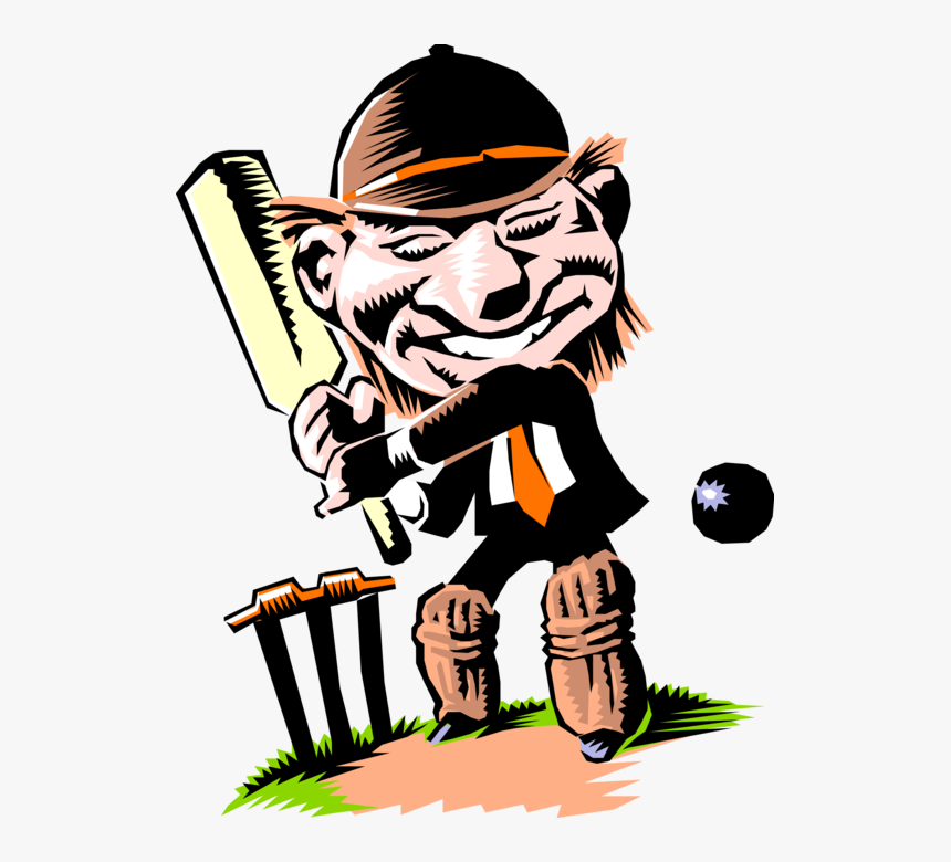 Vector Illustration Of British Sport Of Cricket Player - Cricket Player Guys Clipart, HD Png Download, Free Download