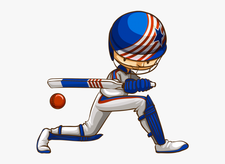Cartoon Cricket Ball And Bat , Transparent Cartoons - People Playing Cricket, HD Png Download, Free Download