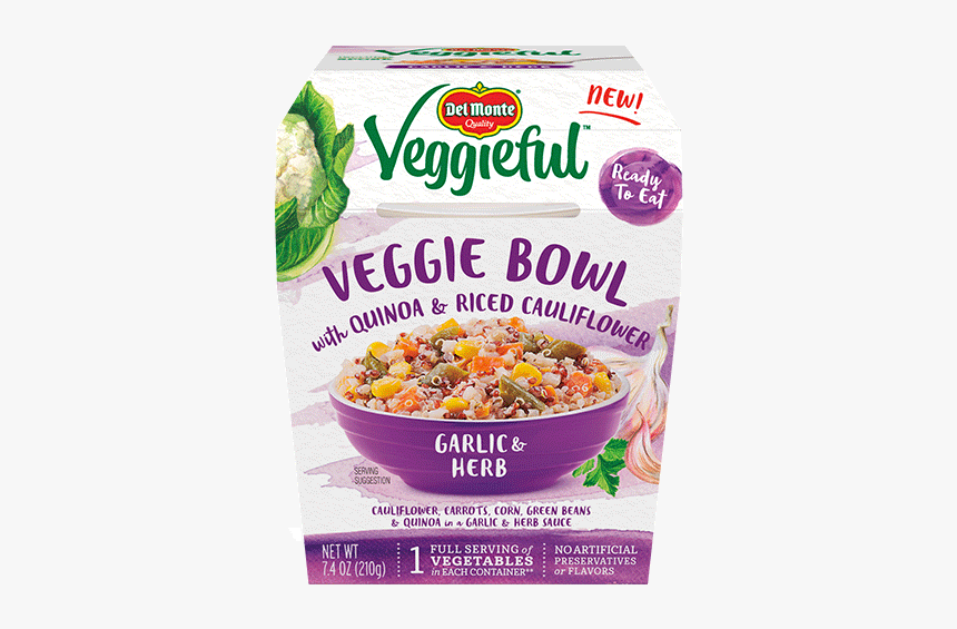 Veggie Bowls Garlic And Herb - Del Monte Veggieful Veggie Bowl, HD Png Download, Free Download