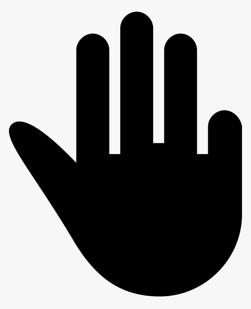 Three Fingers Extended Black Hand Symbol - Hand Png Icon, Transparent Png, Free Download