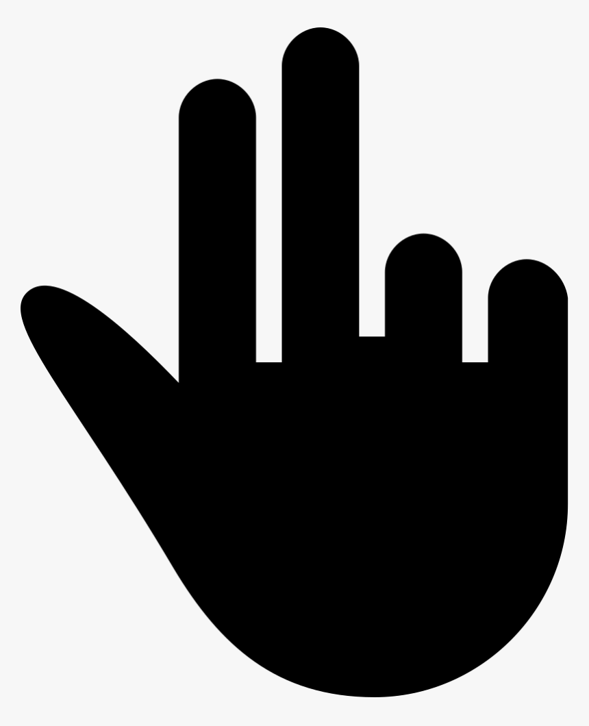 Two Fingers Extended Of Black Hand Symbol - Hand Symbol Png, Transparent Png, Free Download