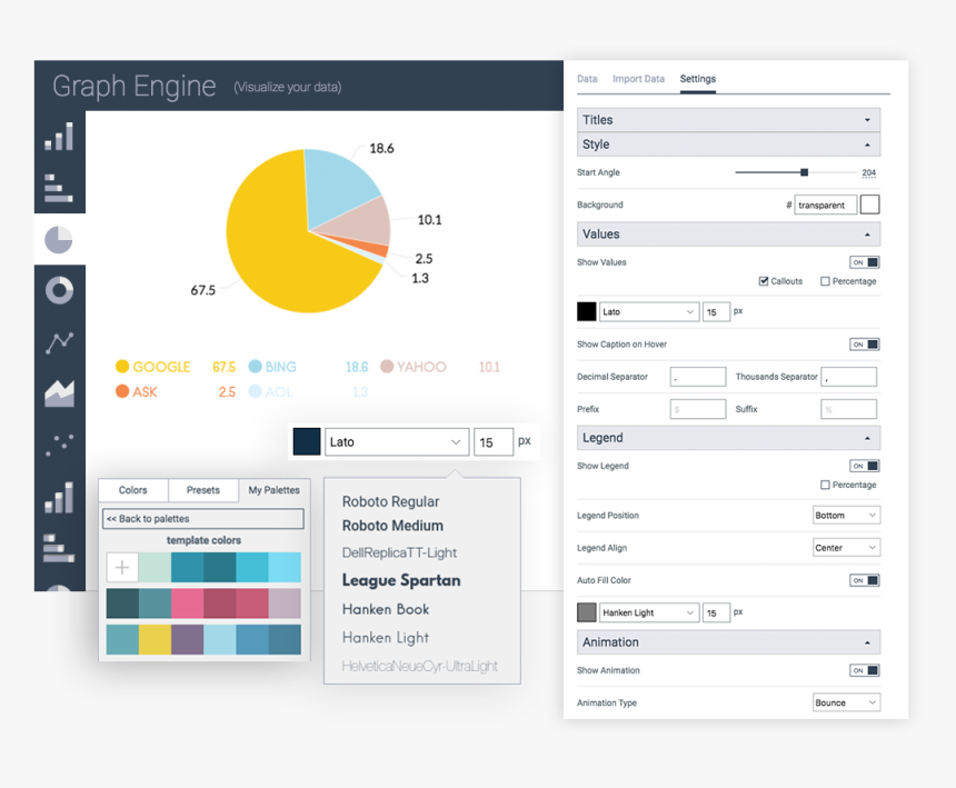 Pie Chart Maker Visme Customization Settings - Customize Chart, HD Png Download, Free Download