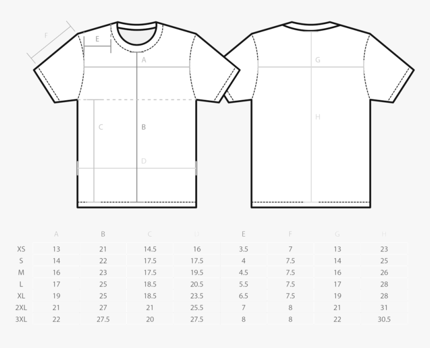 Usa 100 200 300 Size Chart - T Shirt, HD Png Download, Free Download