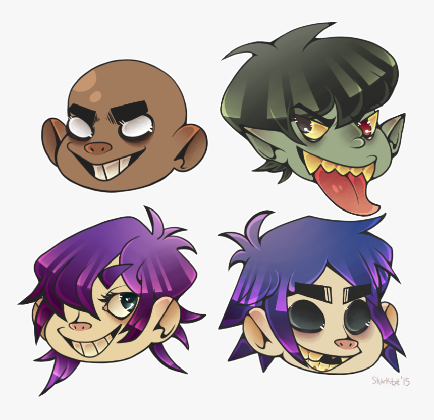 Sharkbt 15 2-d Face Mammal Purple Vertebrate Fictional - Fan Art Gorillaz, HD Png Download, Free Download